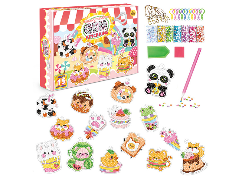 DIY Diamond Painting Dessert Keychains Set