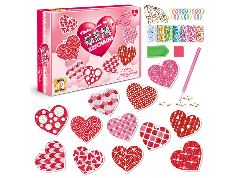 DIY Diamond Painting Heart-Shaped Keychains Set