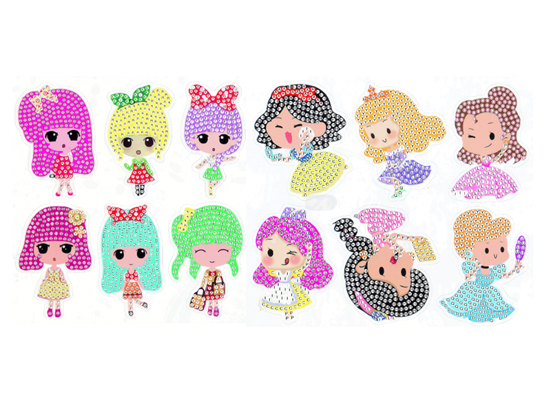 DIY Cartoon Diamond Painting Sticker Set