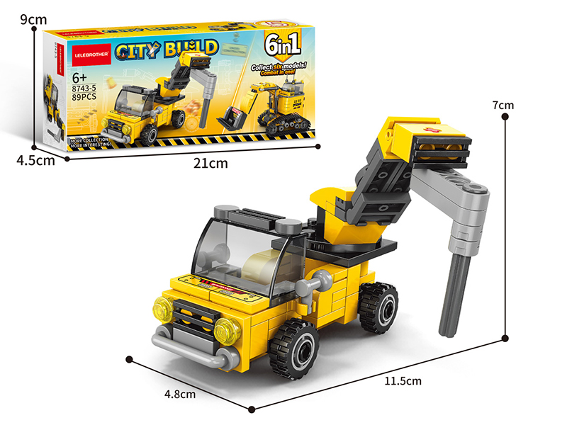 High-Frequency Drilling Truck Small Particles Building Blocks 89PCS