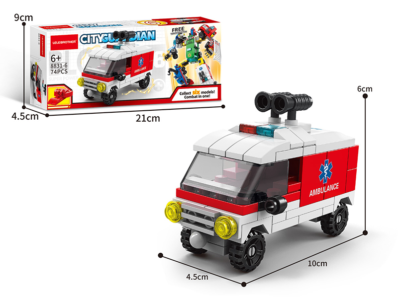 City Ambulance Small Particles Building Blocks 74PCS