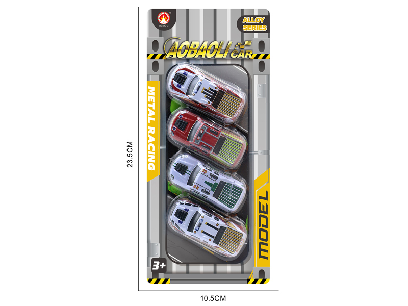 4PCS 6.8CM Pull Back Alloy Car