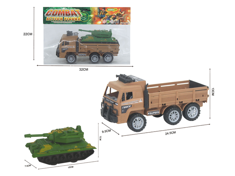 Friction Military Vehicle+Tank