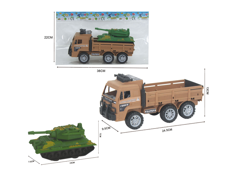 Friction Military Vehicle+Tank