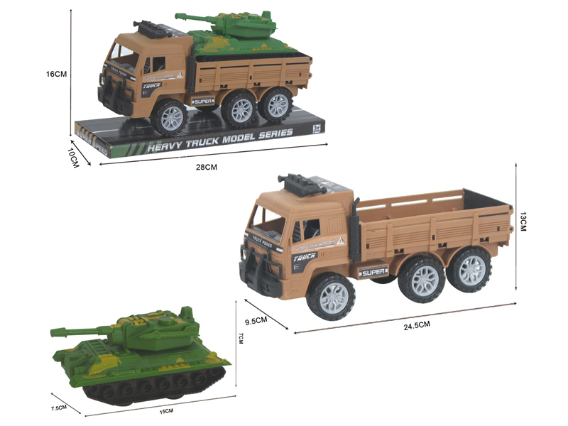 Friction Military Vehicle+Tank