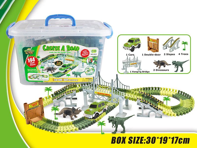 Solid Color Dinosaur Theme B/O Rail Car