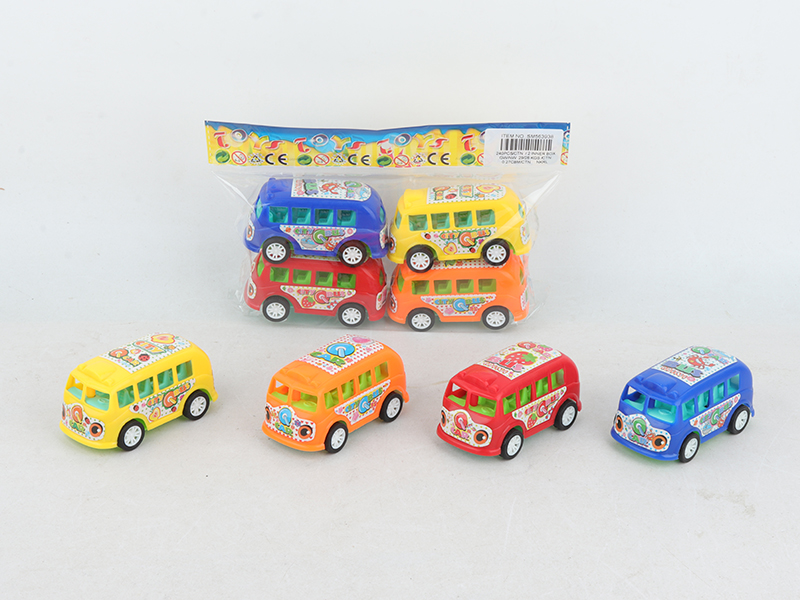 Pull Back Bus 4pcs