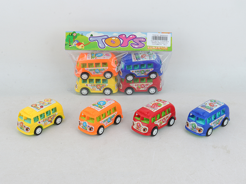 Pull Back Bus 4pcs