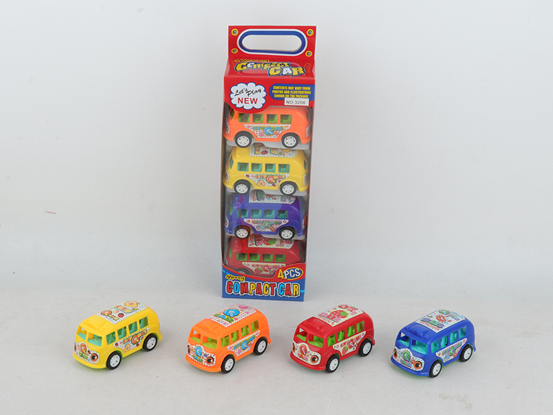 Pull Back Bus 4pcs