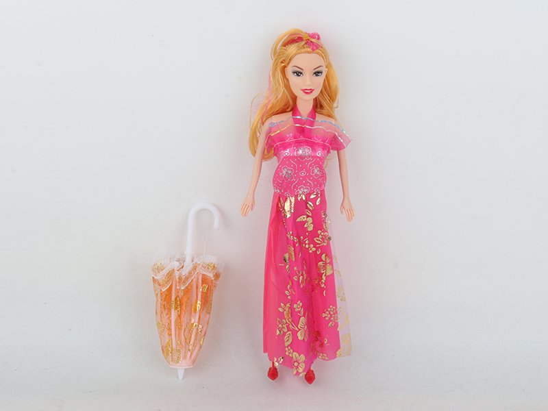 11.5 Inch Solid Doll With Umbrella