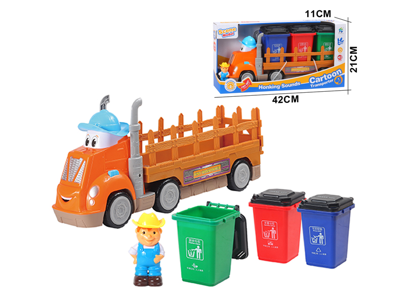 Cartoon Slide Sanitation Vehicles With Light And Sound