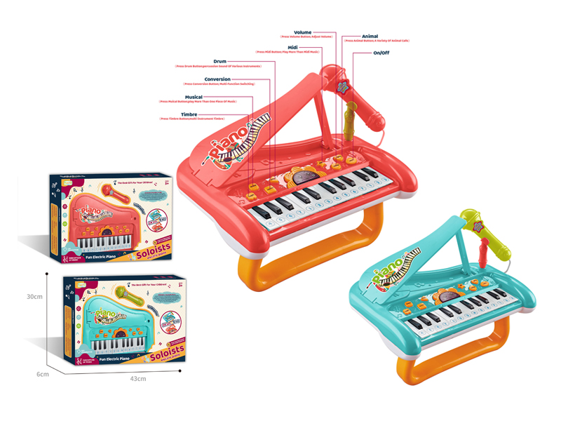 Multifunctional Cartoon Electronic Organ With Microphone