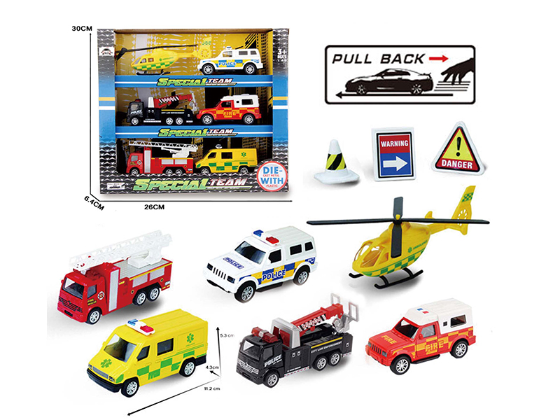 1:43 Pull Back Alloy Car Set