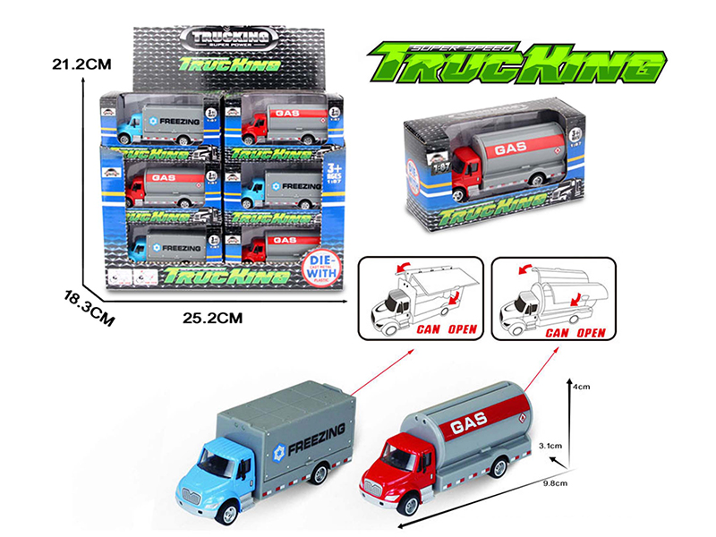 1:87 Alloy Oil Tank Truck/Container Car 24pcs