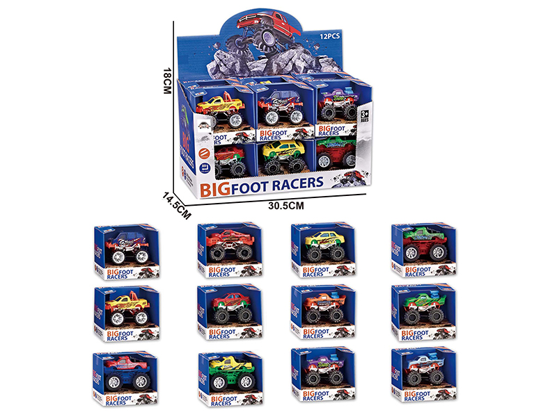 Slide Alloy Big Foot Trucks 12pcs