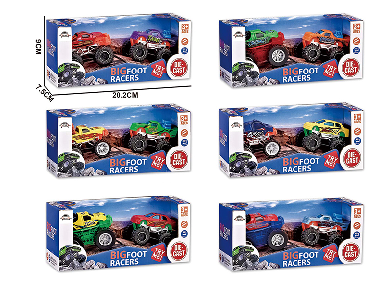 Slide Alloy Big Foot Trucks 2pcs