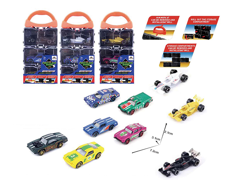 3pcs Slide Alloy Cars Storage Case