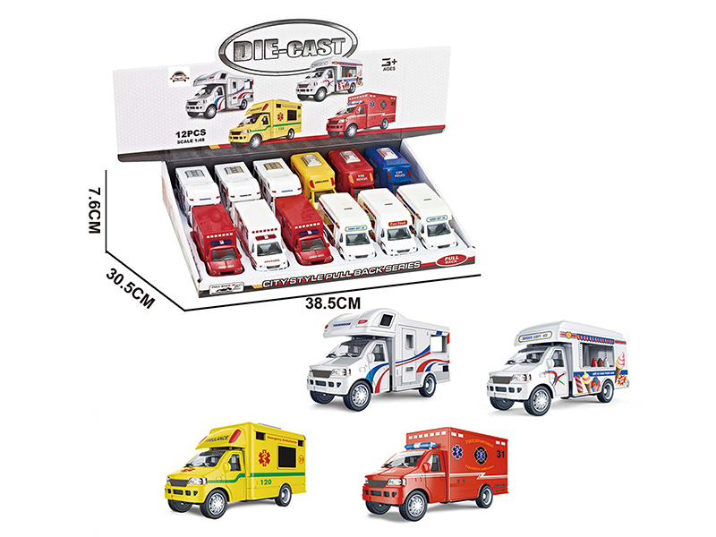 5 Inch Pull Back Alloy Cars 24PCS