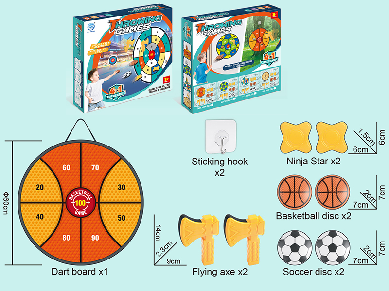 4 In 1  Dartboard Throwing Game