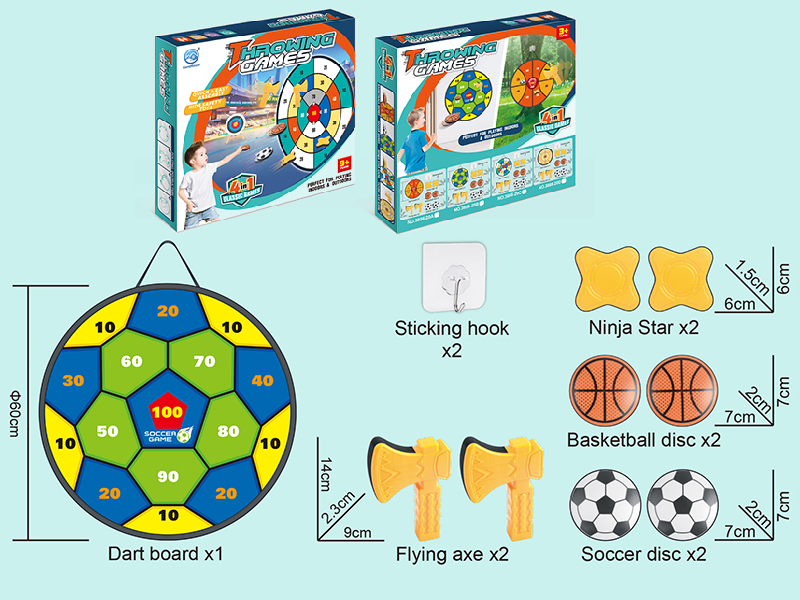 4 In 1  Dartboard Throwing Game
