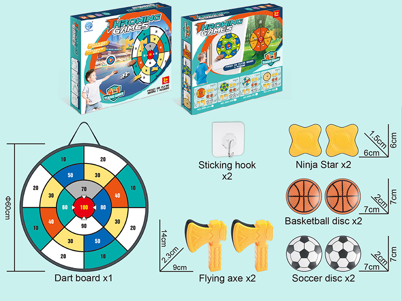 4 In 1  Dartboard Throwing Game