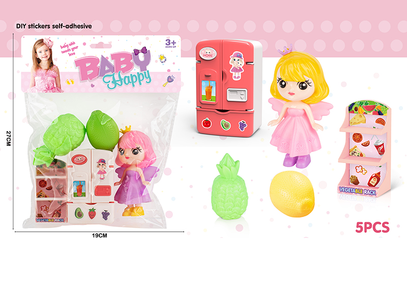 Cartoon Doll + Refrigerator Set