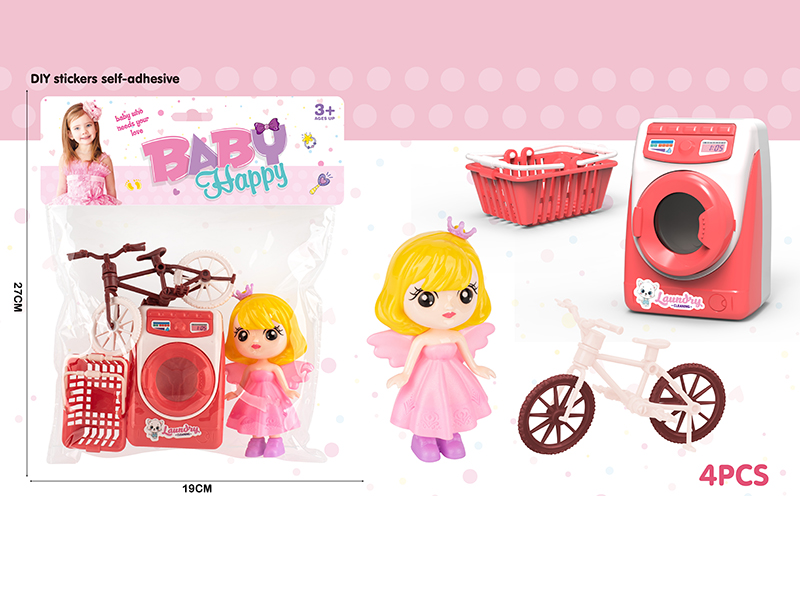Cartoon Doll + Washing Machine