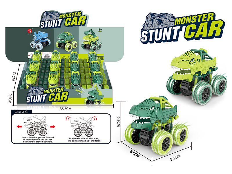 Friction 4WD Dinosaur Stunt Car 12pcs