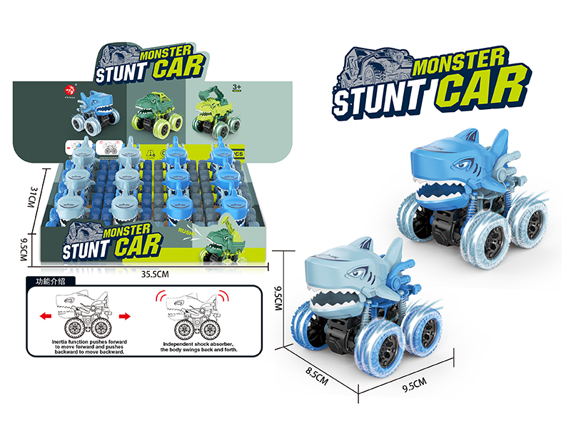 Friction 4WD Shark Stunt Car 12pcs