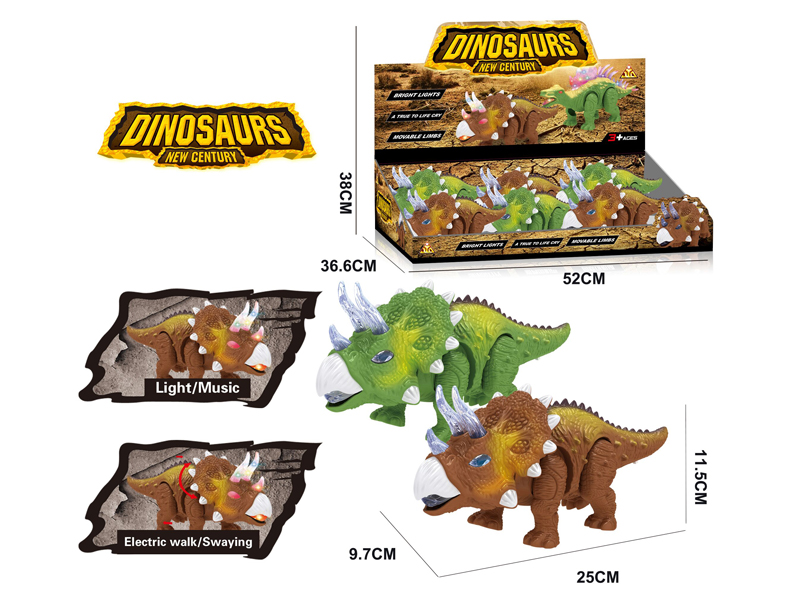 6PCS B/O Triceratops