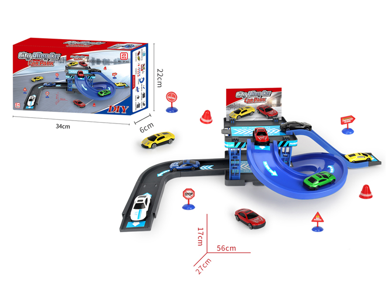 DIY Urban Slide Alloy Car Parking Lot
