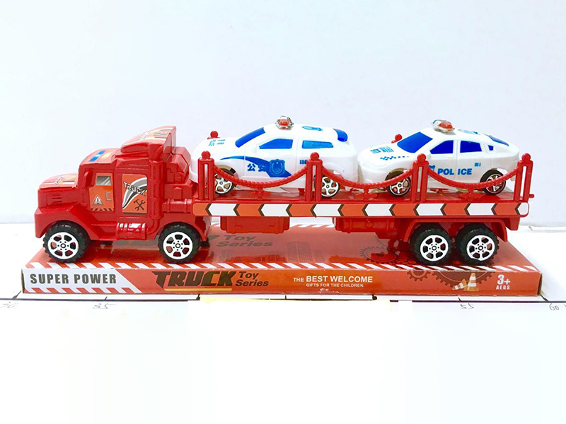 Friction Trailer With 2 Slide Police Car