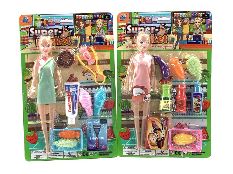 Doll + Supermasket Shooping Set