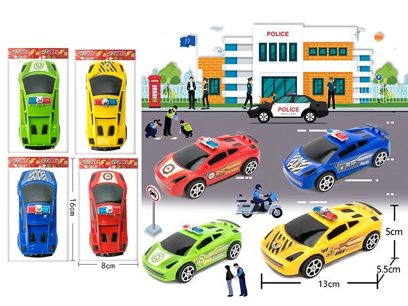 Pull Back Spray-Painted Police Car 1pcs(4 Colors)