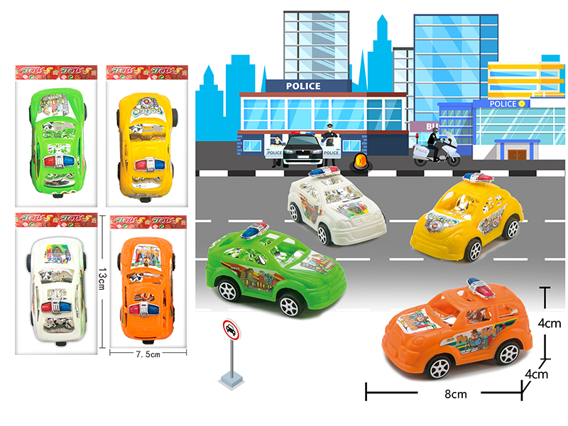 Pull Back Police Car 1pcs