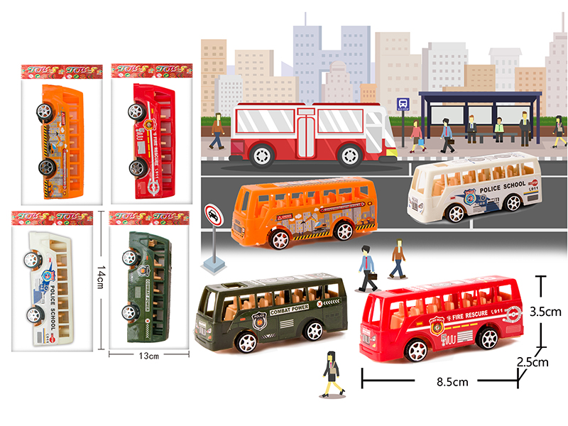 Pull Back Bus 1pcs(4 Colors)
