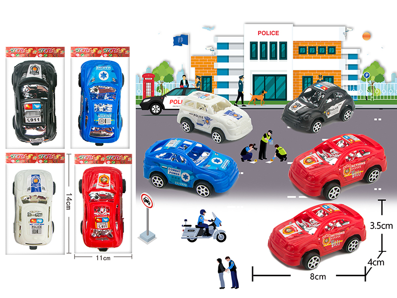 Pull Back Police Car(4 Colors) 1pcs