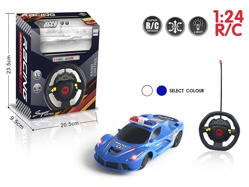 1:24 Ferrari 4-Channel Remote Control Police Car With Light