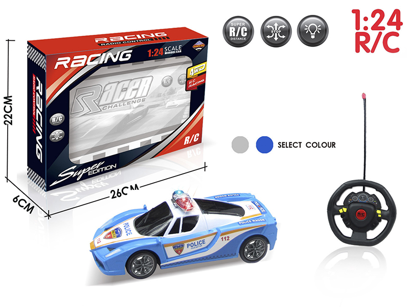 1:24 Ferrari 4-Channel Remote Control Police Car With Light