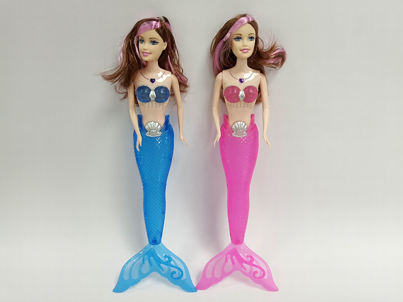 11 Inch Mermaid Brown Red Head With Light