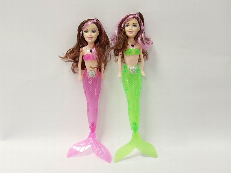 9 Inch Mermaid Brown Red Head With Light