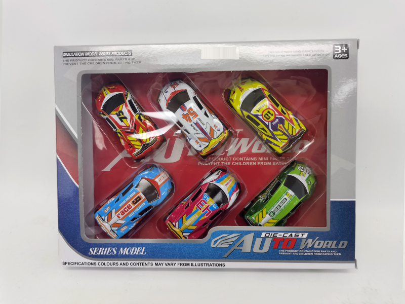 4Pcs Pull Back Iron Sheet Sports Car