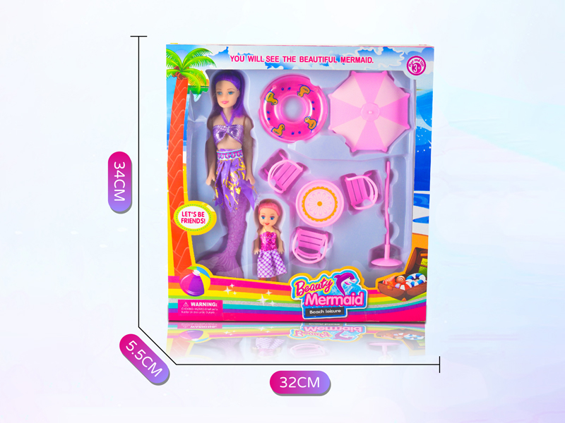 11 Inch Empty Body Mermaid Beach Set