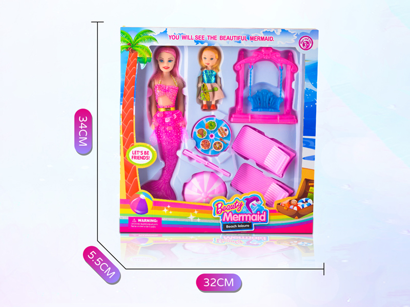 11 Inch Empty Body Mermaid Beach Set