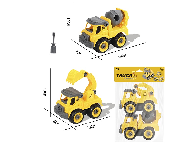 DIY Disassembly And Assembly Excavator + Mixer Truck