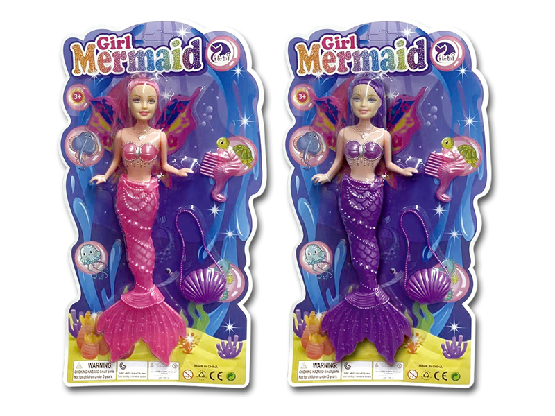 11 Inch Butterfly Full Body Mermaid Doll With Light, Bag, Comb