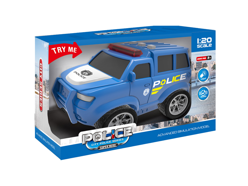 1:20 Friction Police Car With Sound And Light