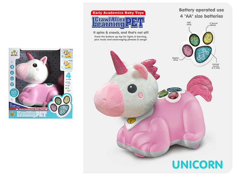 Early Education Baby Toys B/O Unicorn With Sound And Light