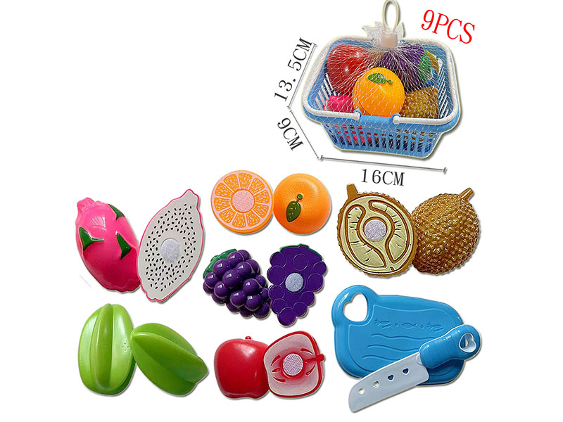 Cutting Fruits Toys Basket Set 9pcs