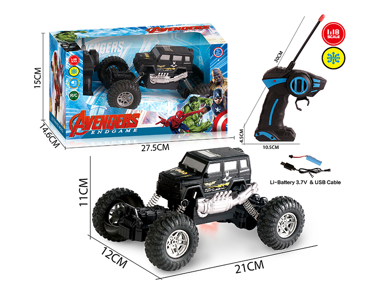 27Mhz 1:18 4 Channel Remote Control Batman Climbing Car With Light(Included Batteries)